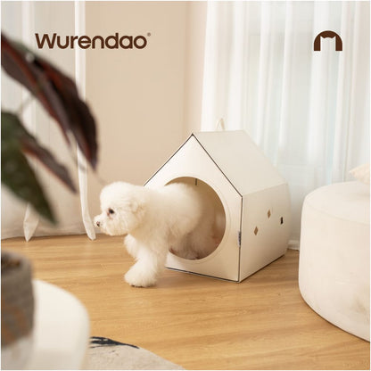 WURENDAO Unmanned Island Cat Nest Winter Warm Felt Dog Nest Four Seasons Universal Semi Enclosed Snowhouse Cat Nest image 3