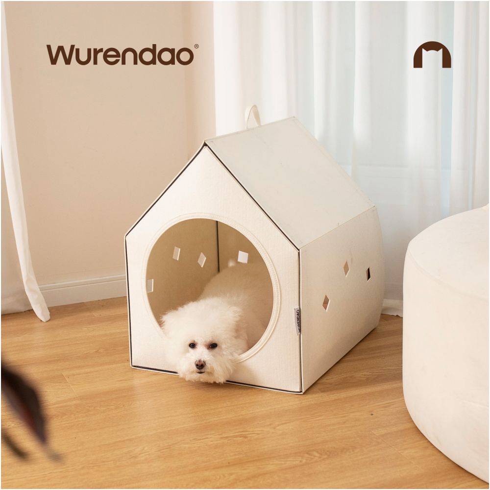 WURENDAO Unmanned Island Cat Nest Winter Warm Felt Dog Nest Four Seasons Universal Semi Enclosed Snowhouse Cat Nest image 5