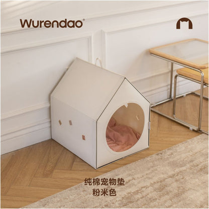 【WURENDAO 無人島】雪屋系列毛氈貓窩｜冬季加厚保暖半封閉睡窩