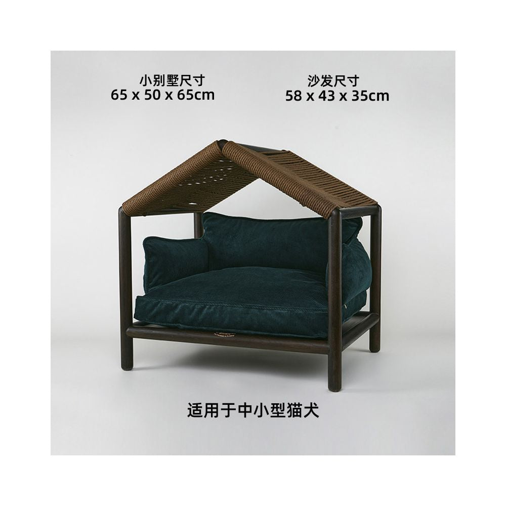 【北歐實木系列】高質感寵物沙發別墅｜多功能實木貓窩狗屋