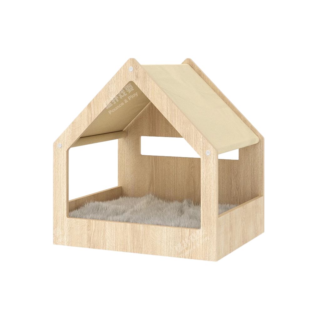 Rampage and playful cat and dog nests cozy and comfortable wooden houses semi open climbing frames all season universal cat plush toys summer image 3
