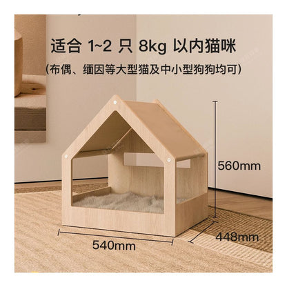 Rampage and playful cat and dog nests cozy and comfortable wooden houses semi open climbing frames all season universal cat plush toys summer image 5