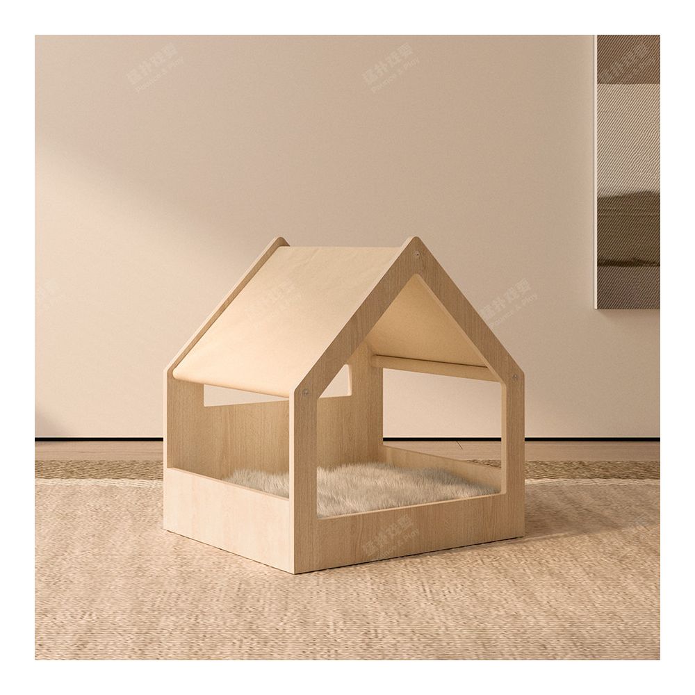 Rampage and playful cat and dog nests cozy and comfortable wooden houses semi open climbing frames all season universal cat plush toys summer image 0