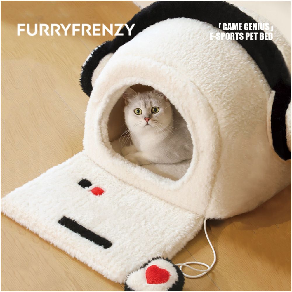 Furui Tiansheng player e sports pet nest autumn and winter warm cat nest soft and comfortable semi enclosed all season universal image 1