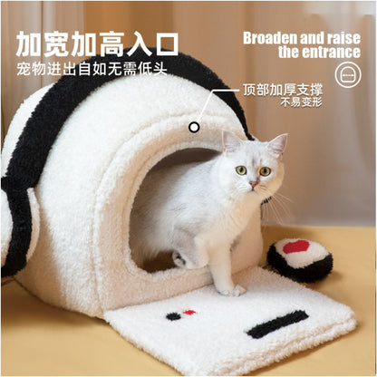 Furui Tiansheng player e sports pet nest autumn and winter warm cat nest soft and comfortable semi enclosed all season universal image 4