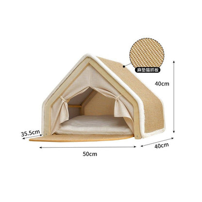 【FAFA 官方正品】四季系列寵物帳篷別墅｜貓狗通用半封閉式睡窩