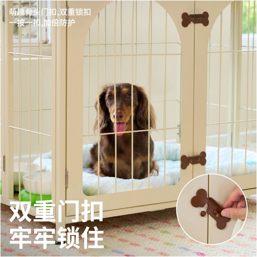 Zeze metal dog cage indoor small dog specific anti escape fence small applicable movable household cage image 4