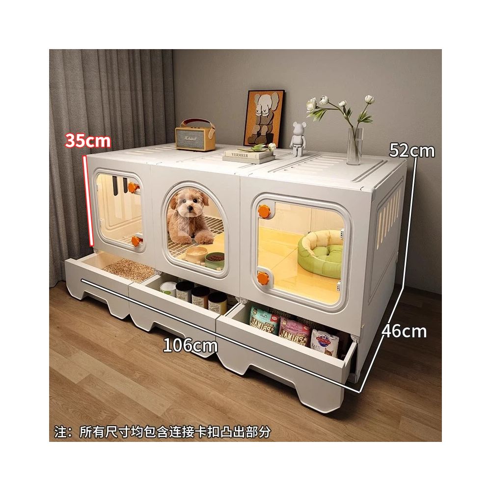 【2026 科學分區款】一房一廳一衛寵物別墅｜自帶廁所乾濕分離狗屋