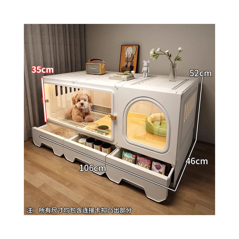 【2026 科學分區款】一房一廳一衛寵物別墅｜自帶廁所乾濕分離狗屋