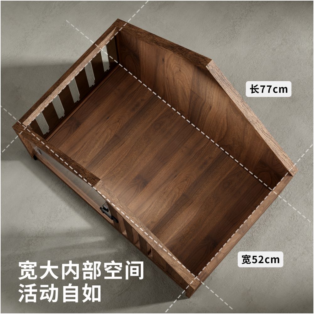 Solid wood dog house puppy cage indoor small dog with toilet dog house luxury villa all season universal wooden house image 4