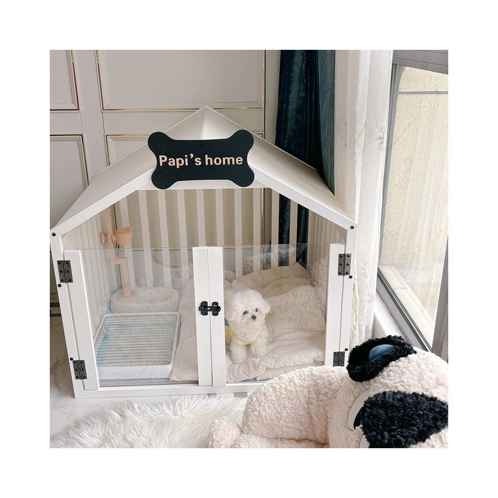Solid wood dog house indoor small dog bear dog house all season universal dog cage luxury villa pet dog house image 1