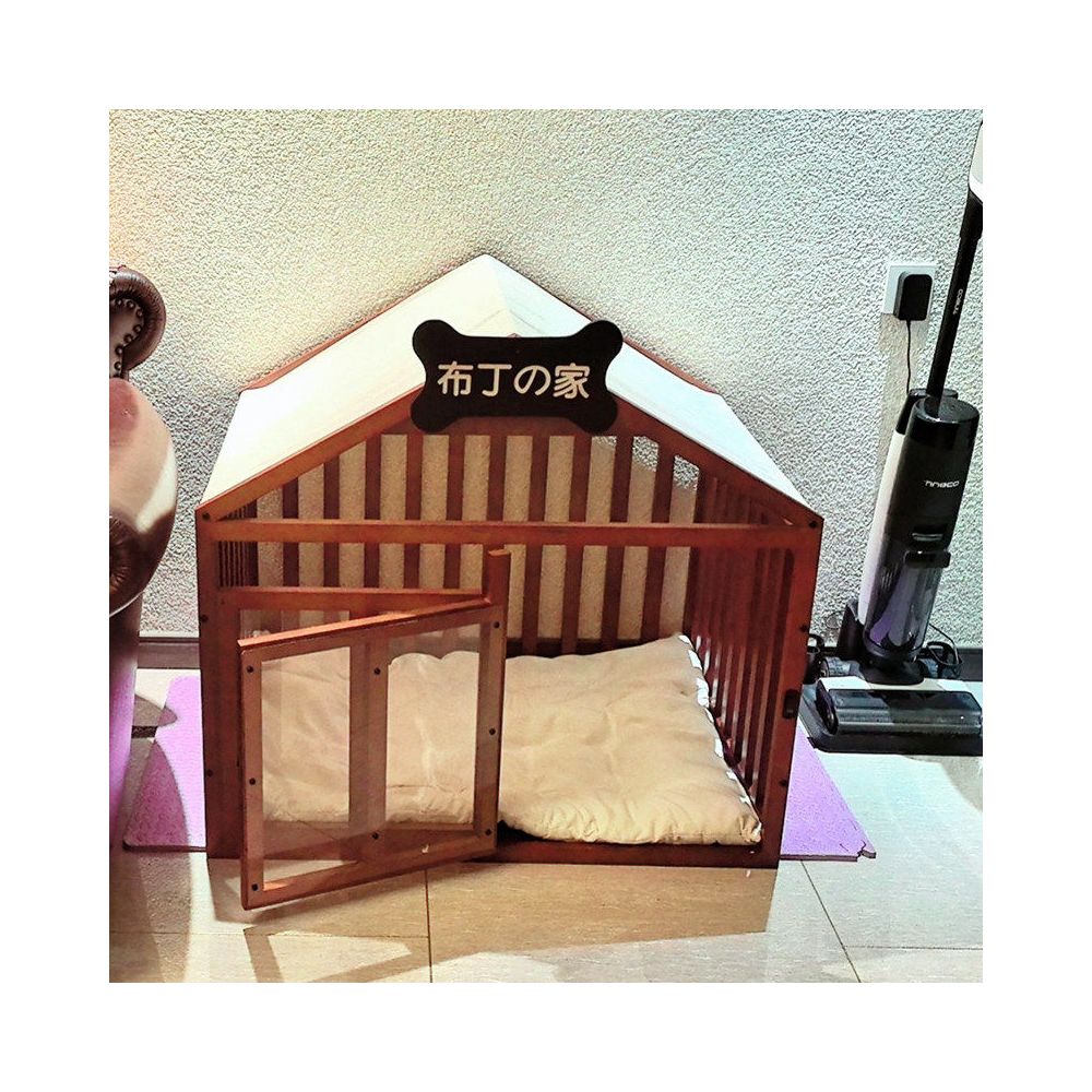 Solid wood dog house indoor small dog bear dog house all season universal dog cage luxury villa pet dog house image 4