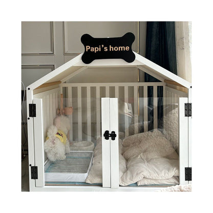 四季通用室內寵物籠子｜比熊/泰迪專用豪華實木狗屋