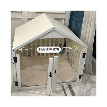 四季通用室內寵物籠子｜比熊/泰迪專用豪華實木狗屋