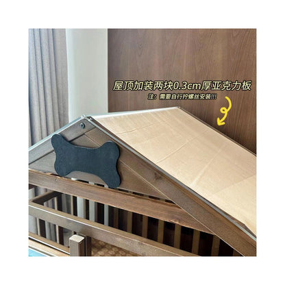 四季通用室內寵物籠子｜比熊/泰迪專用豪華實木狗屋