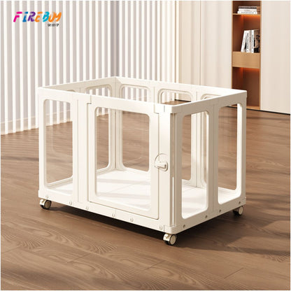 Transparent dog fence fence indoor small and medium sized dog new movable dog cage pet villa home use image 1