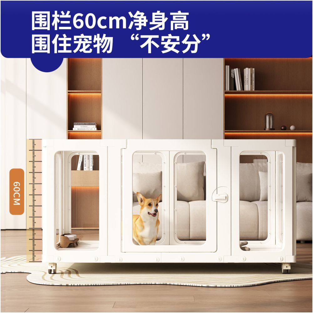 Transparent dog fence fence indoor small and medium sized dog new movable dog cage pet villa home use image 4