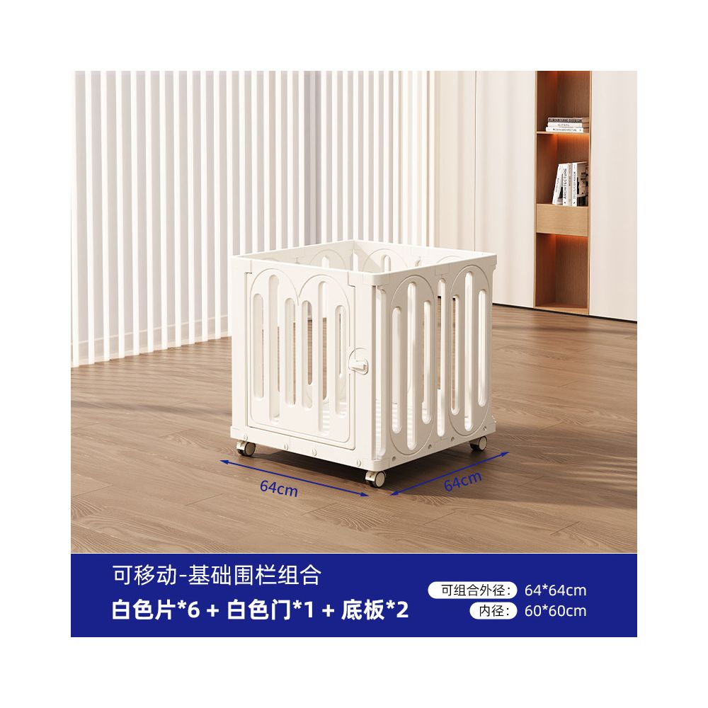 【2026 全景系列】全透明室內寵物圍欄別墅｜中小型犬專用移動式隱形狗籠