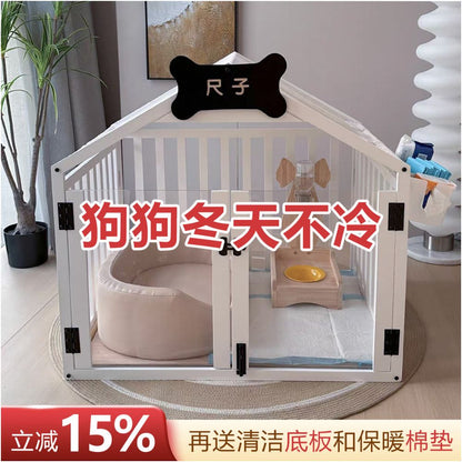 Solid wood kennel all purpose dog house dog cage dog house indoor removable and washable pet small dog corgi dog villa image 1