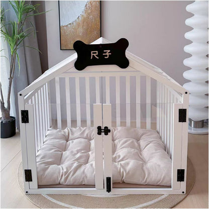 Solid wood kennel all purpose dog house dog cage dog house indoor removable and washable pet small dog corgi dog villa image 2