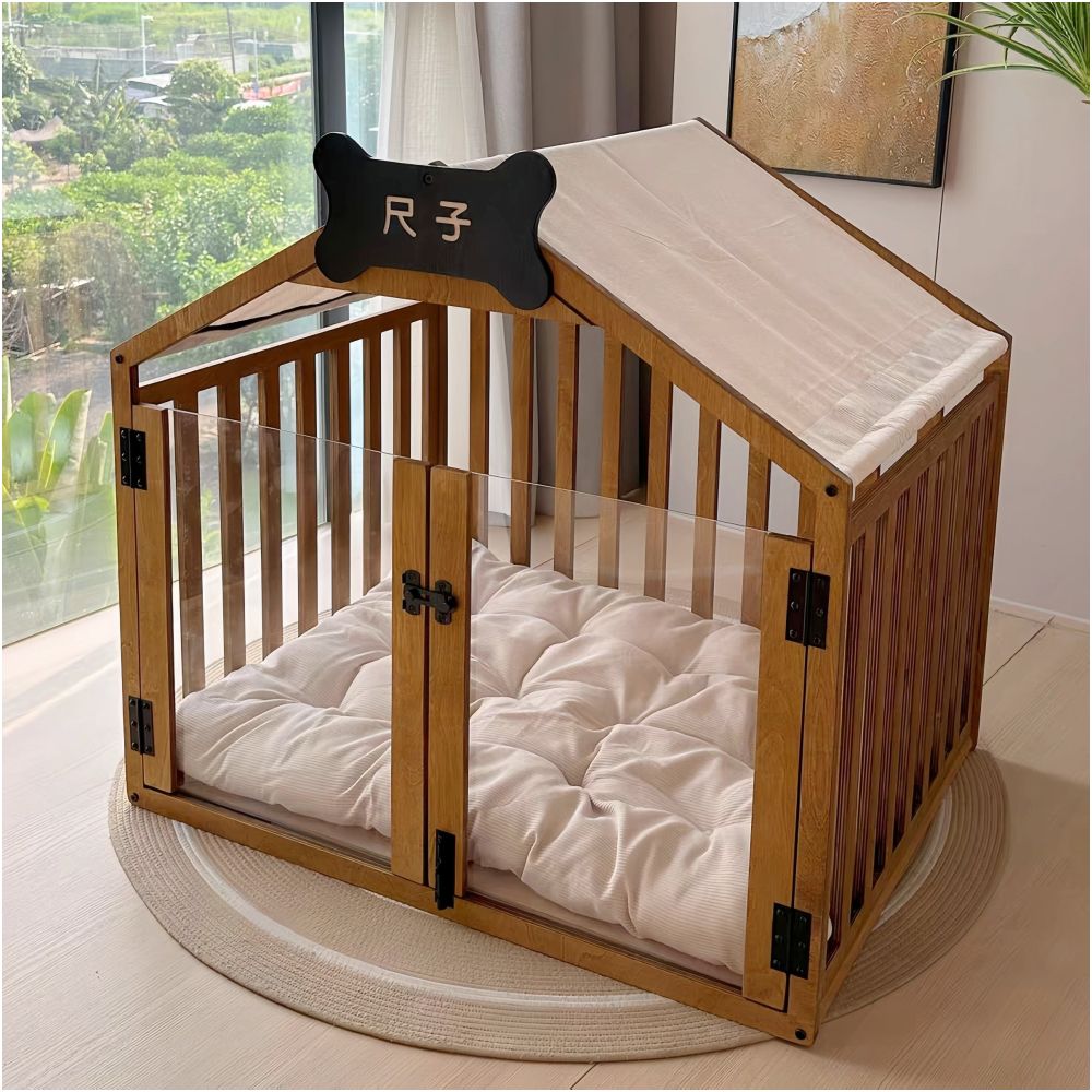 Solid wood kennel all purpose dog house dog cage dog house indoor removable and washable pet small dog corgi dog villa image 4