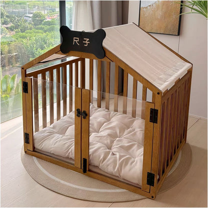 Solid wood kennel all purpose dog house dog cage dog house indoor removable and washable pet small dog corgi dog villa image 4