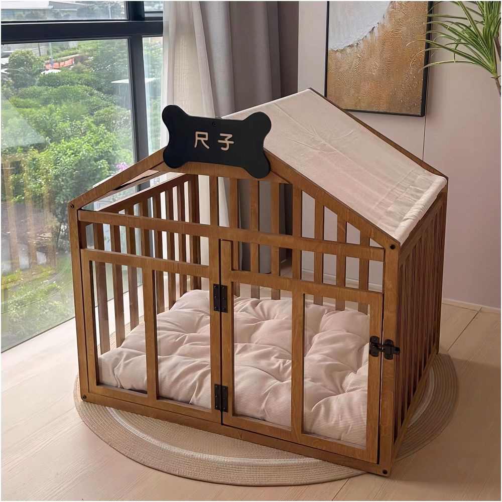 Solid wood kennel all purpose dog house dog cage dog house indoor removable and washable pet small dog corgi dog villa image 5