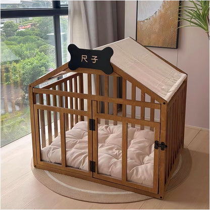Solid wood kennel all purpose dog house dog cage dog house indoor removable and washable pet small dog corgi dog villa image 5