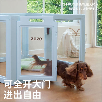 Zeze dog fence dog house pet transparent indoor protective fence rabbit small and medium sized dog transparent dog cage image 4