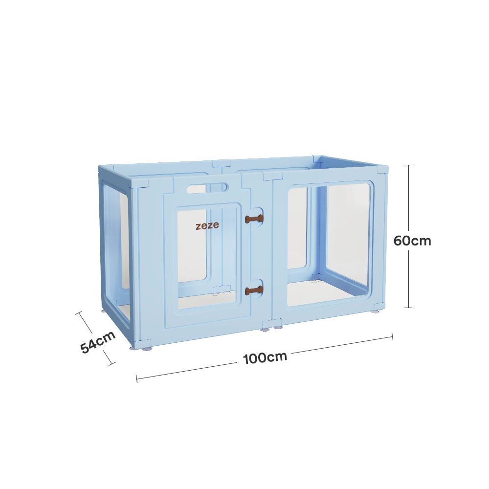 【Zeze 官方正品】室內全透明寵物圍欄別墅｜中小型犬/兔子專用隱形狗籠