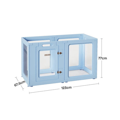 【Zeze 官方正品】室內全透明寵物圍欄別墅｜中小型犬/兔子專用隱形狗籠