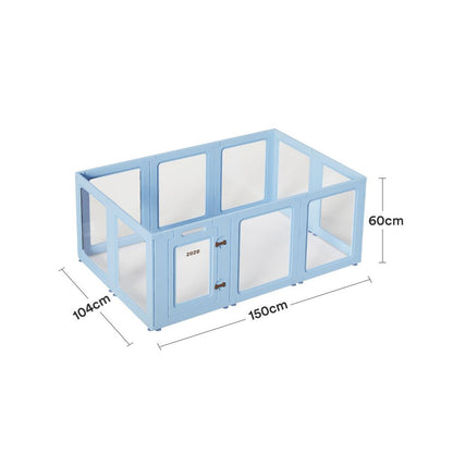 【Zeze 官方正品】室內全透明寵物圍欄別墅｜中小型犬/兔子專用隱形狗籠