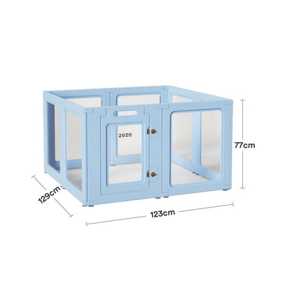 【Zeze 官方正品】室內全透明寵物圍欄別墅｜中小型犬/兔子專用隱形狗籠
