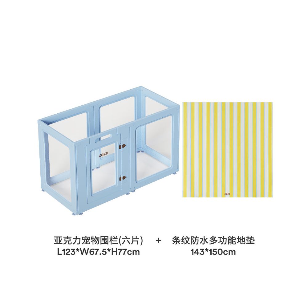 【Zeze 官方正品】室內全透明寵物圍欄別墅｜中小型犬/兔子專用隱形狗籠
