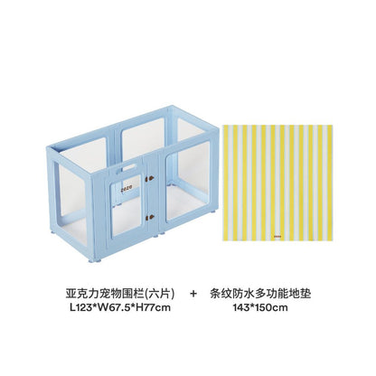 【Zeze 官方正品】室內全透明寵物圍欄別墅｜中小型犬/兔子專用隱形狗籠
