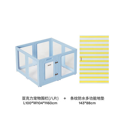 【Zeze 官方正品】室內全透明寵物圍欄別墅｜中小型犬/兔子專用隱形狗籠