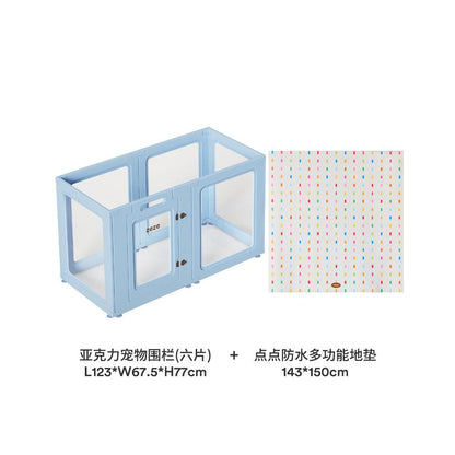 【Zeze 官方正品】室內全透明寵物圍欄別墅｜中小型犬/兔子專用隱形狗籠