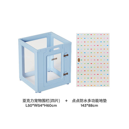 【Zeze 官方正品】室內全透明寵物圍欄別墅｜中小型犬/兔子專用隱形狗籠