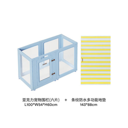【Zeze 官方正品】室內全透明寵物圍欄別墅｜中小型犬/兔子專用隱形狗籠