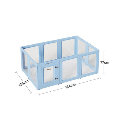 【Zeze 官方正品】室內全透明寵物圍欄別墅｜中小型犬/兔子專用隱形狗籠