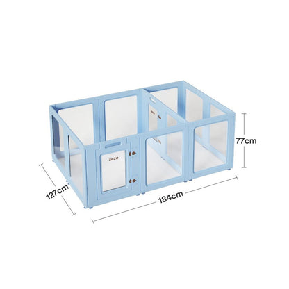 【Zeze 官方正品】室內全透明寵物圍欄別墅｜中小型犬/兔子專用隱形狗籠