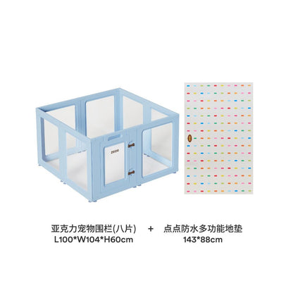 【Zeze 官方正品】室內全透明寵物圍欄別墅｜中小型犬/兔子專用隱形狗籠