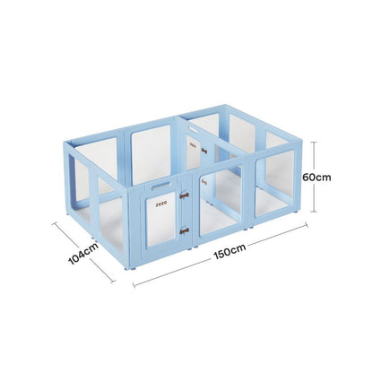 【Zeze 官方正品】室內全透明寵物圍欄別墅｜中小型犬/兔子專用隱形狗籠
