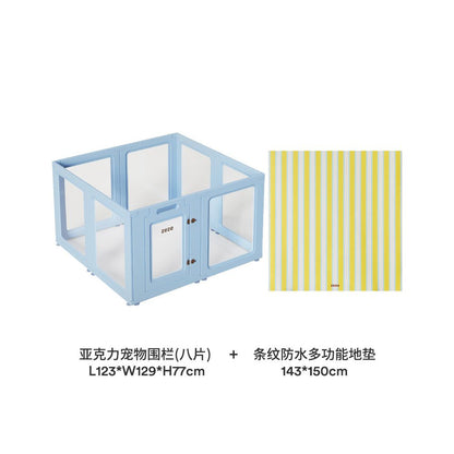【Zeze 官方正品】室內全透明寵物圍欄別墅｜中小型犬/兔子專用隱形狗籠