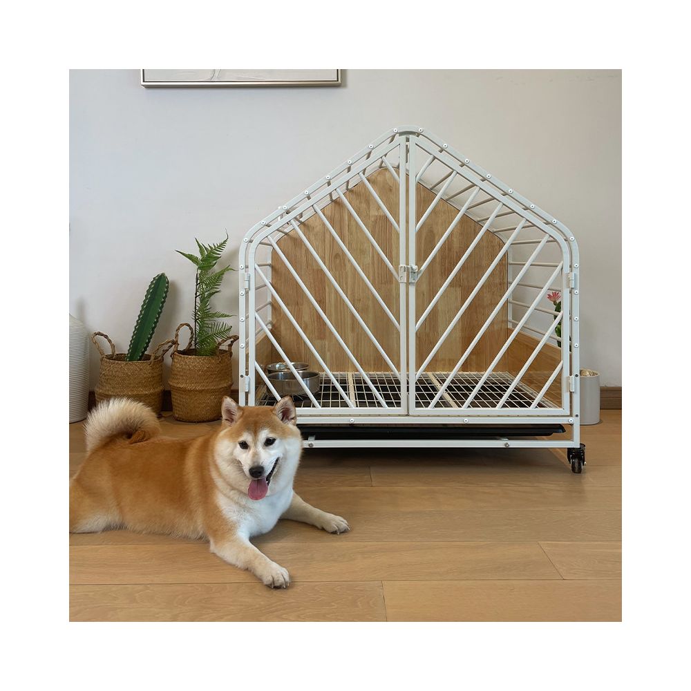 Yaju Bieyuan High end Dog Cage Shiba Inu with Toilet Dog Nest Household Small Large House Solid Wood Nest One Room One Living Room image 2