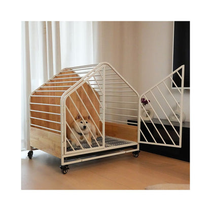 Yaju Bieyuan High end Dog Cage Shiba Inu with Toilet Dog Nest Household Small Large House Solid Wood Nest One Room One Living Room image 0