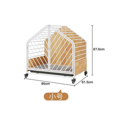 【喵贊 官方旗艦】高階實木帶廁所狗籠｜柴犬/中大型犬專用一房一廳別墅