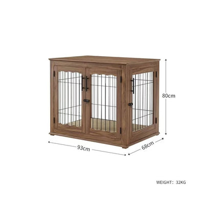 Solid wood home dog cage small medium and large dog universal furniture style indoor pet cage side opening door dog house closed type image 4