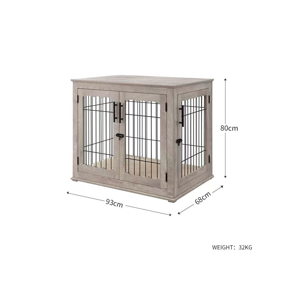 Solid wood home dog cage small medium and large dog universal furniture style indoor pet cage side opening door dog house closed type image 5