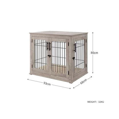 Solid wood home dog cage small medium and large dog universal furniture style indoor pet cage side opening door dog house closed type image 5